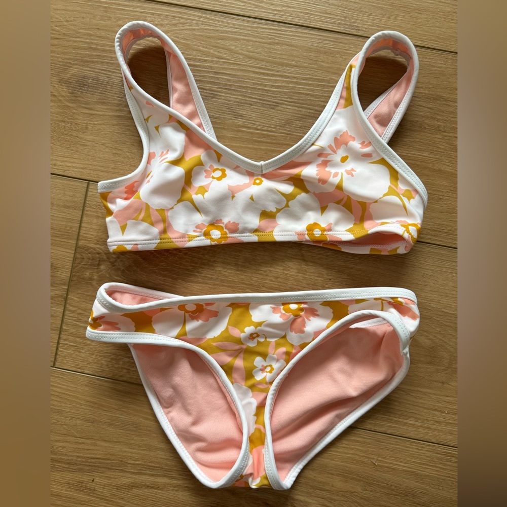 Raisins Golden Girls Bikini Set- Pink and Gold Floral Size 8